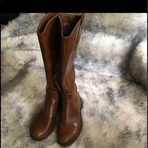 Cognac Shari tall Riding boots 8M